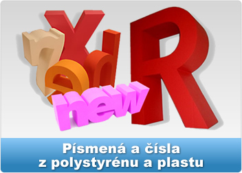 Polystyrénové a plastové písmená