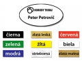 Plastový identifikátor používaný ako menovka slúžiaca na identifikovanie osôb.
farebný plast - hrúbka 1,2 mm
uchytenie - špendlík/clip