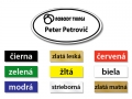 Plastový identifikátor používaný ako menovka slúžiaca na identifikovanie osôb.
farebný plast - hrúbka 1,2 mm
uchytenie - špendlík/clip