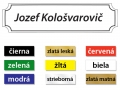 Z farebného plastu o hrúbke 1,2 mm je menovka vyrobená a použiteľná na dvere, či schránku.Predávame menovky z gravírovacieho plastu v rôznych farebných prevedeniach (čierna, biela, žltá, modrá, zlatá, strieborná, zelená a to lesklé či matné). Vďaka výrobnému materiálu sú vhodné nielen na dvere v interiéri ale aj na dvere či schránku v exteriéri. Menovky je možné pripevniť na želané miesto pomocou obojstrannej lepiacej pásky na zadnej strane výrobku, či pomocou skrutiek. Je možné taktiež si objednať produkt v inom tvare či veľkosti či s odlišným typom písma než je uvedené v ponuke. V prípade takýchto objednávok je nutné nás kontaktovať prostredníctvom emailu či telefonicky.